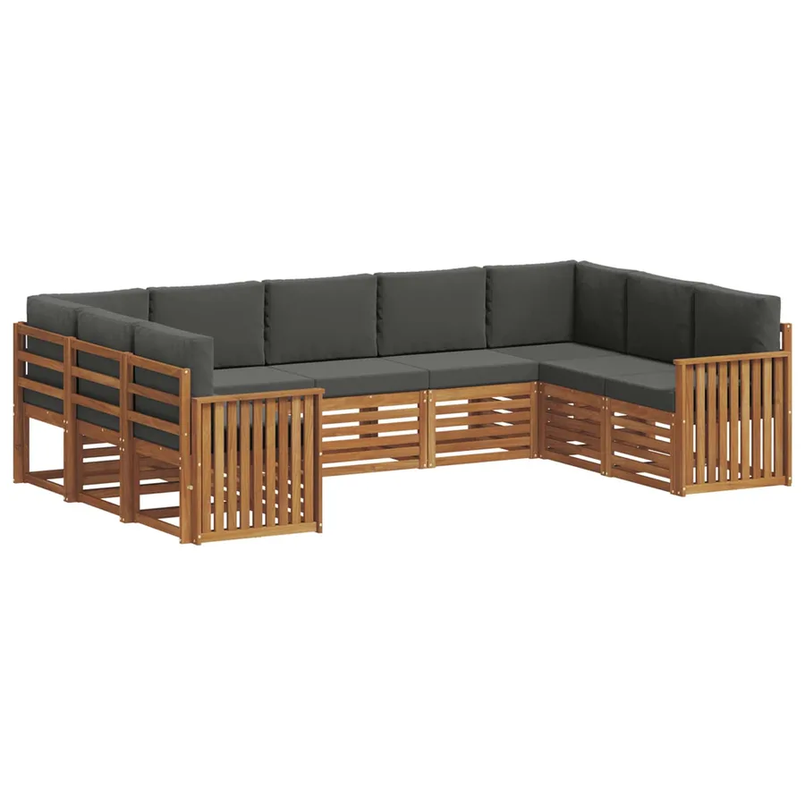 Ensemble de canapé d'angle 9 pcs Naturel et Anthracite - 2