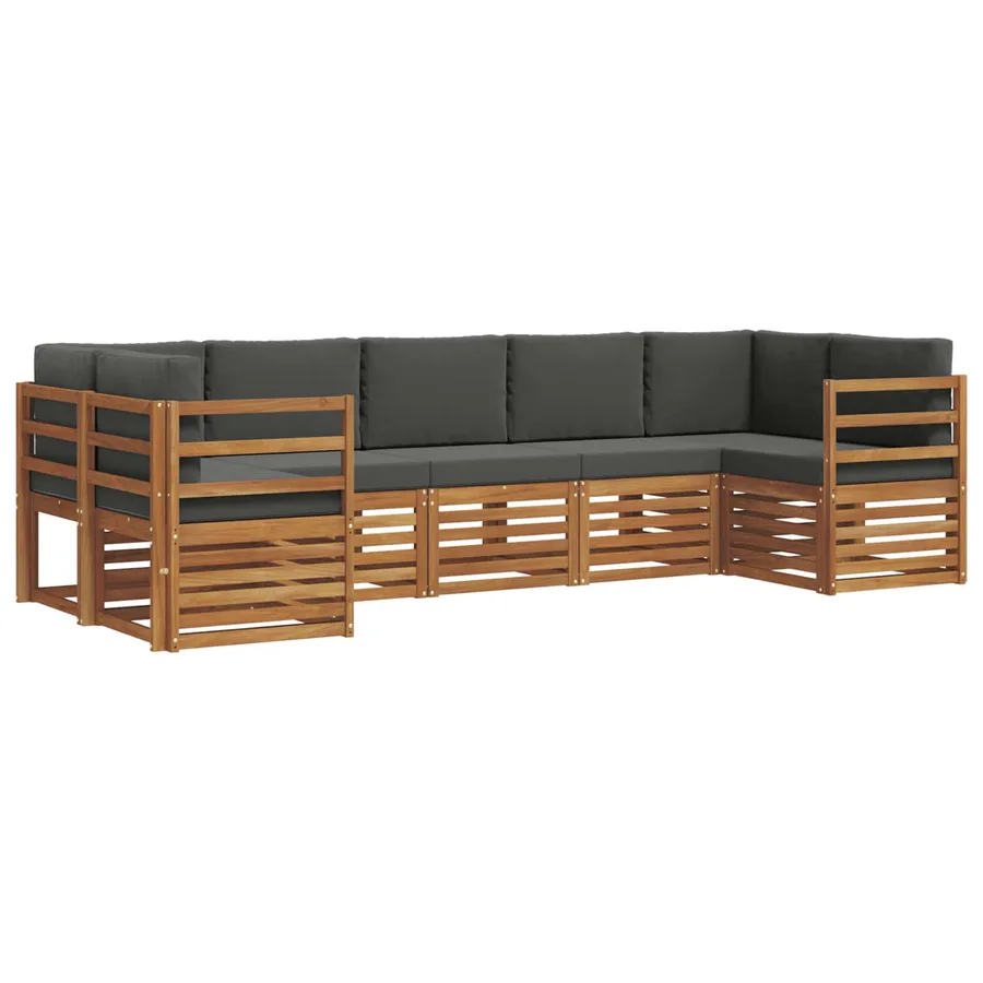 Ensemble de canapé d'angle 7 pcs Naturel et Anthracite - 2