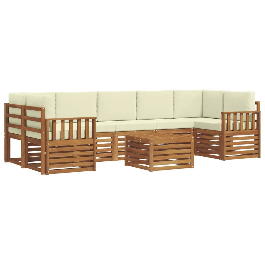 Ensemble de canapés d'extérieur 8 pcs Naturel et Crème - 2