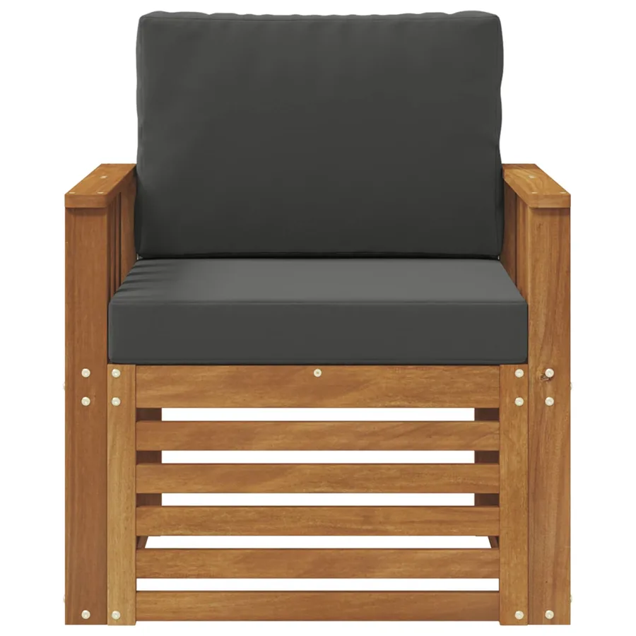 Canapé d’extérieur Bois d'acacia massif et polyester Naturel - 3