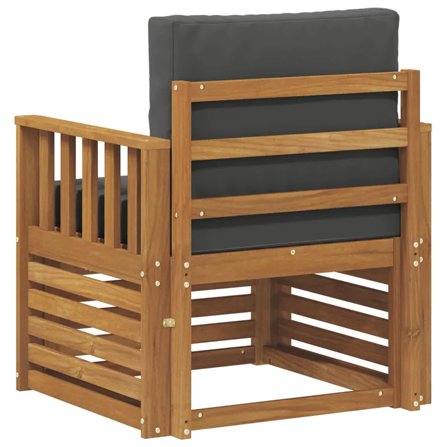 Canapé d’extérieur Bois d'acacia massif et polyester Naturel - 5