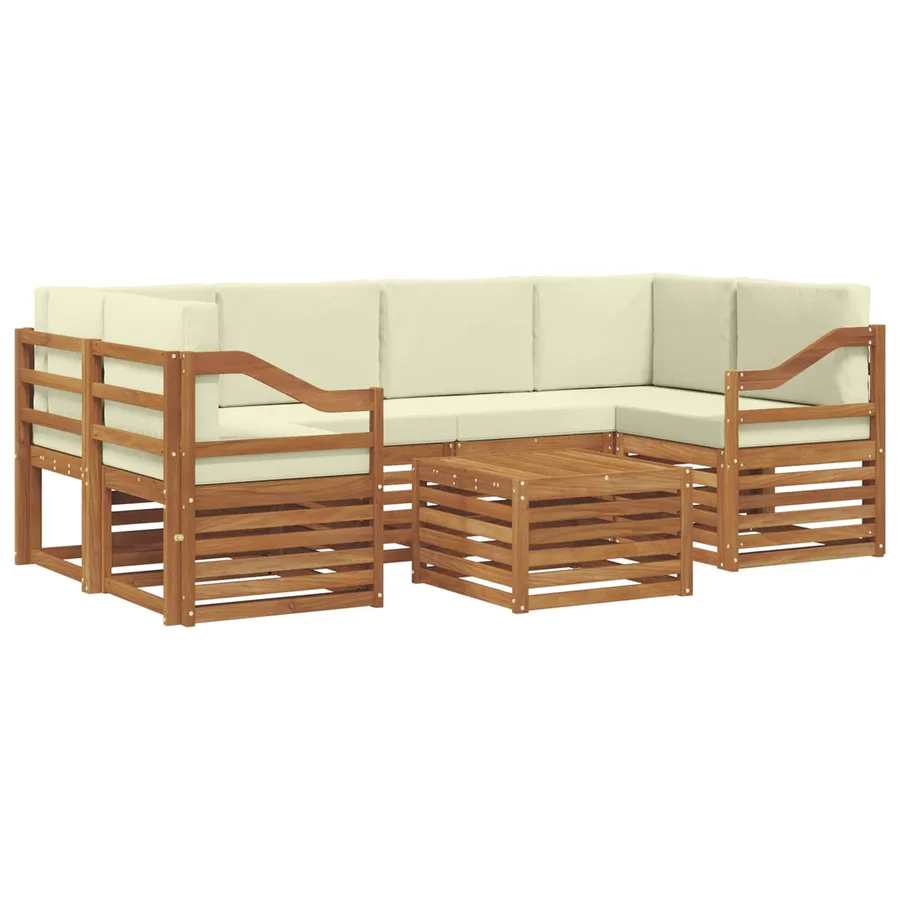 Ensemble de canapés d'extérieur 7 pcs Naturel et Crème - 2