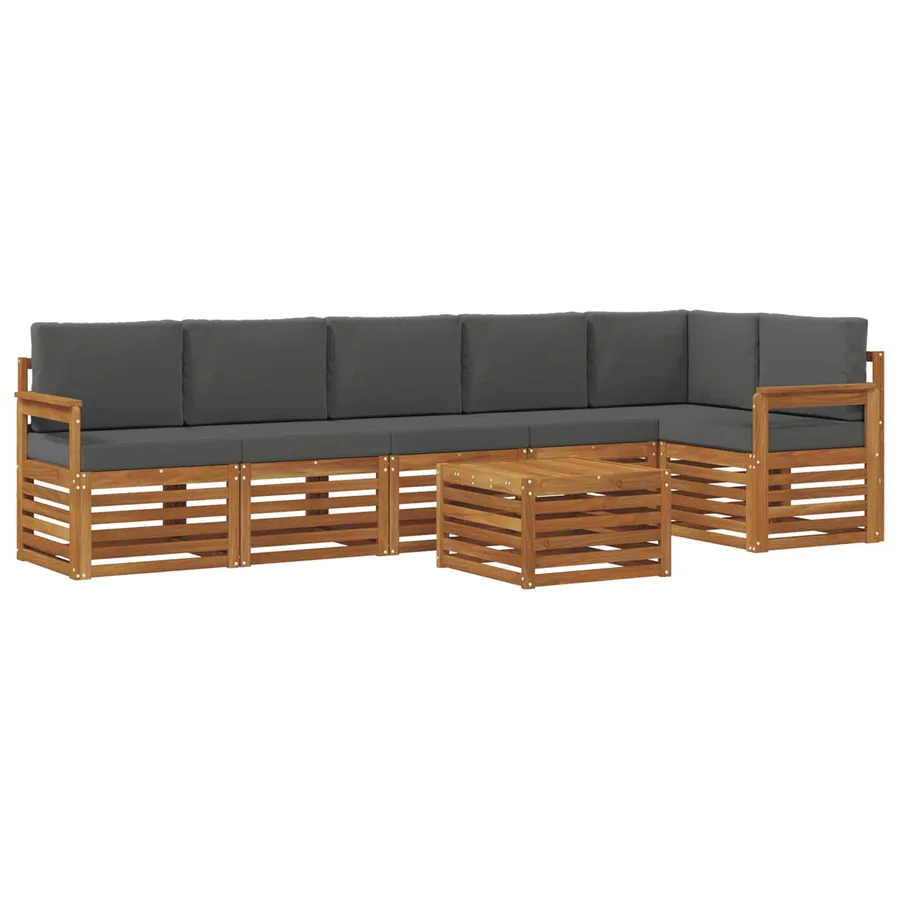 Ensemble de canapé d'angle 7 pcs Naturel et Anthracite - 2