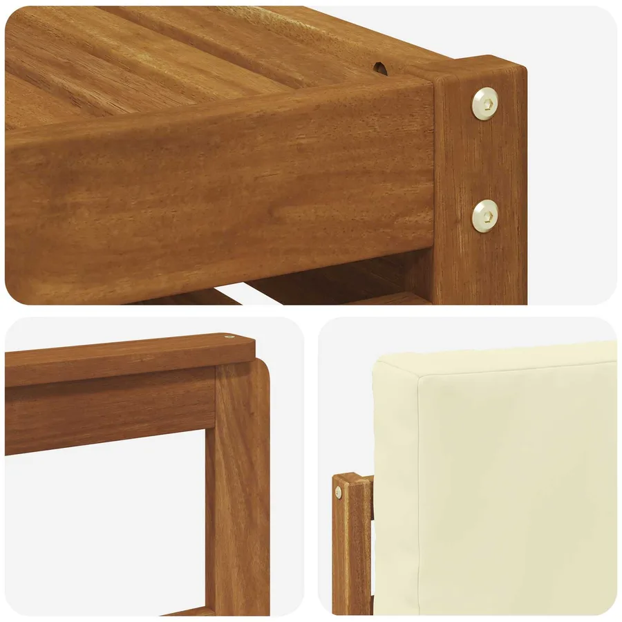 Ensemble de canapé d'angle avec coussin 7 pcs Naturel et Crème - 7