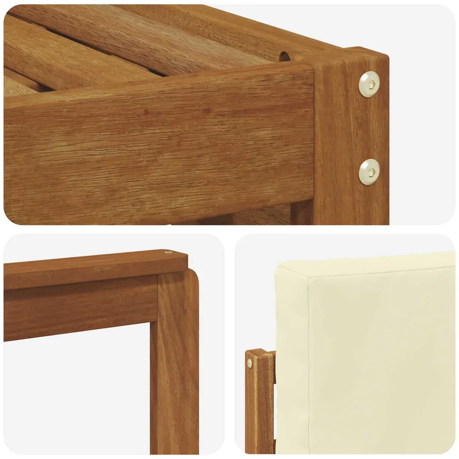 Ensemble de canapé d'angle avec coussin 6 pcs Naturel et Crème - 6
