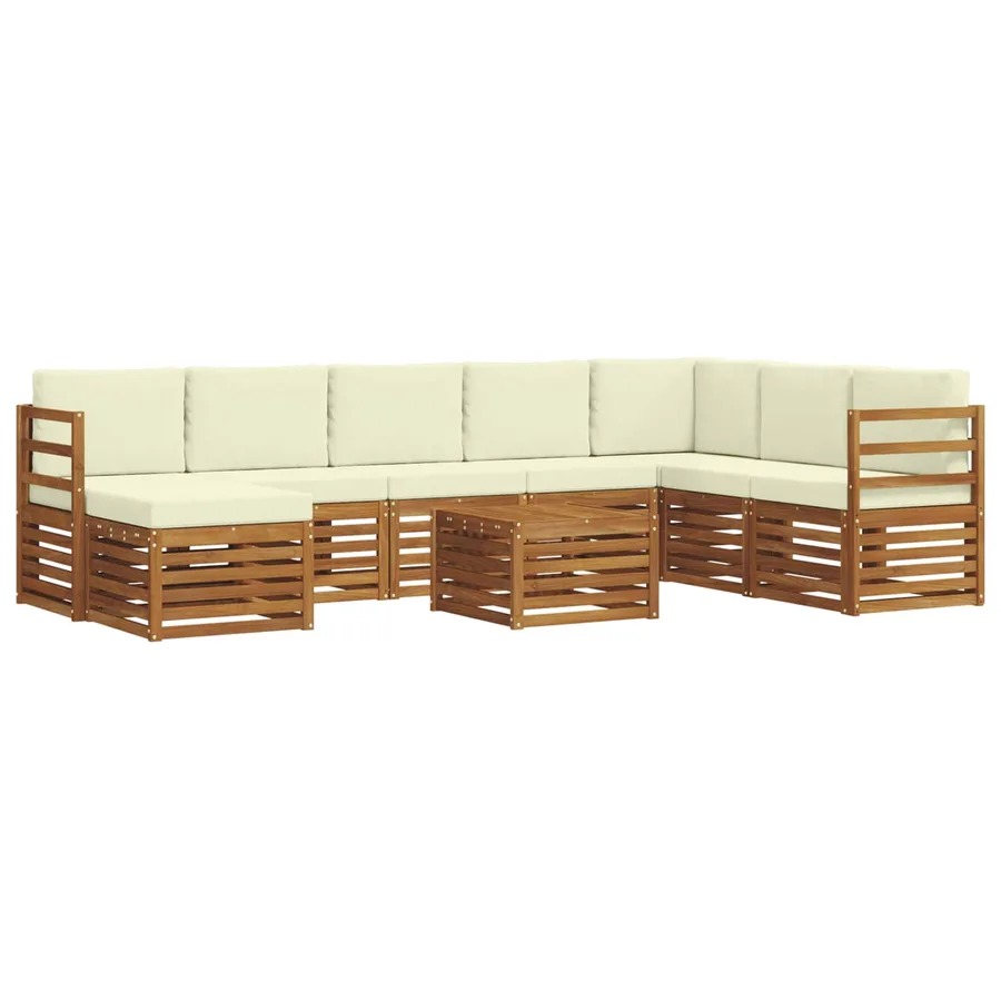 Ensemble de canapés d'extérieur 9 pcs Naturel et Crème - 2