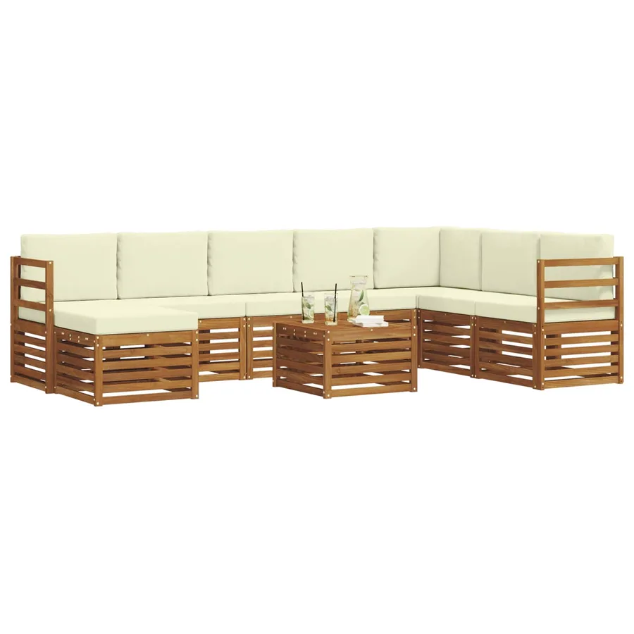 Ensemble de canapés d'extérieur 9 pcs Naturel et Crème - 3