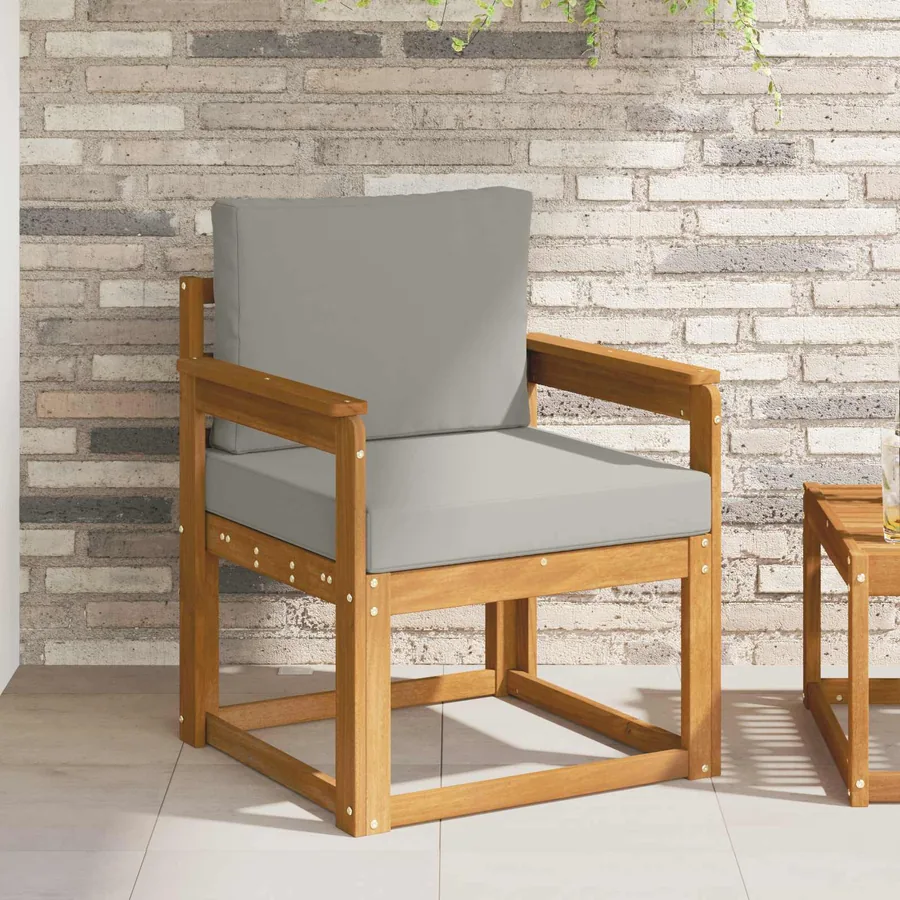 Canapé d’extérieur Bois d'acacia massif et polyester