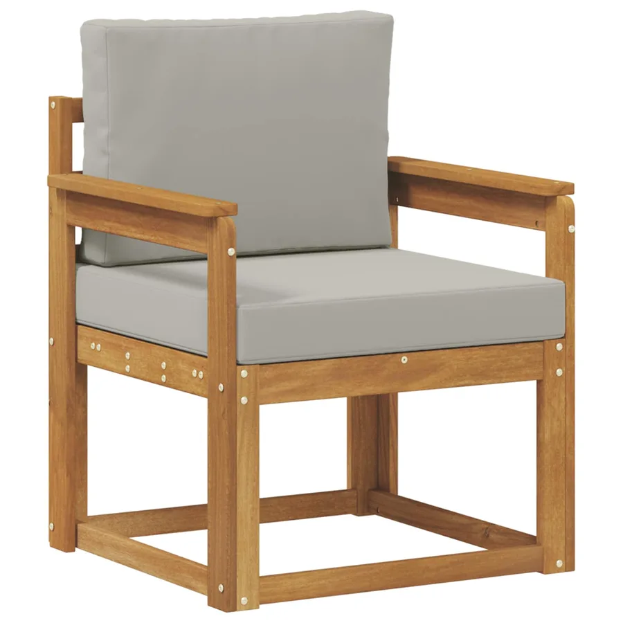 Canapé d’extérieur Bois d'acacia massif et polyester - 2