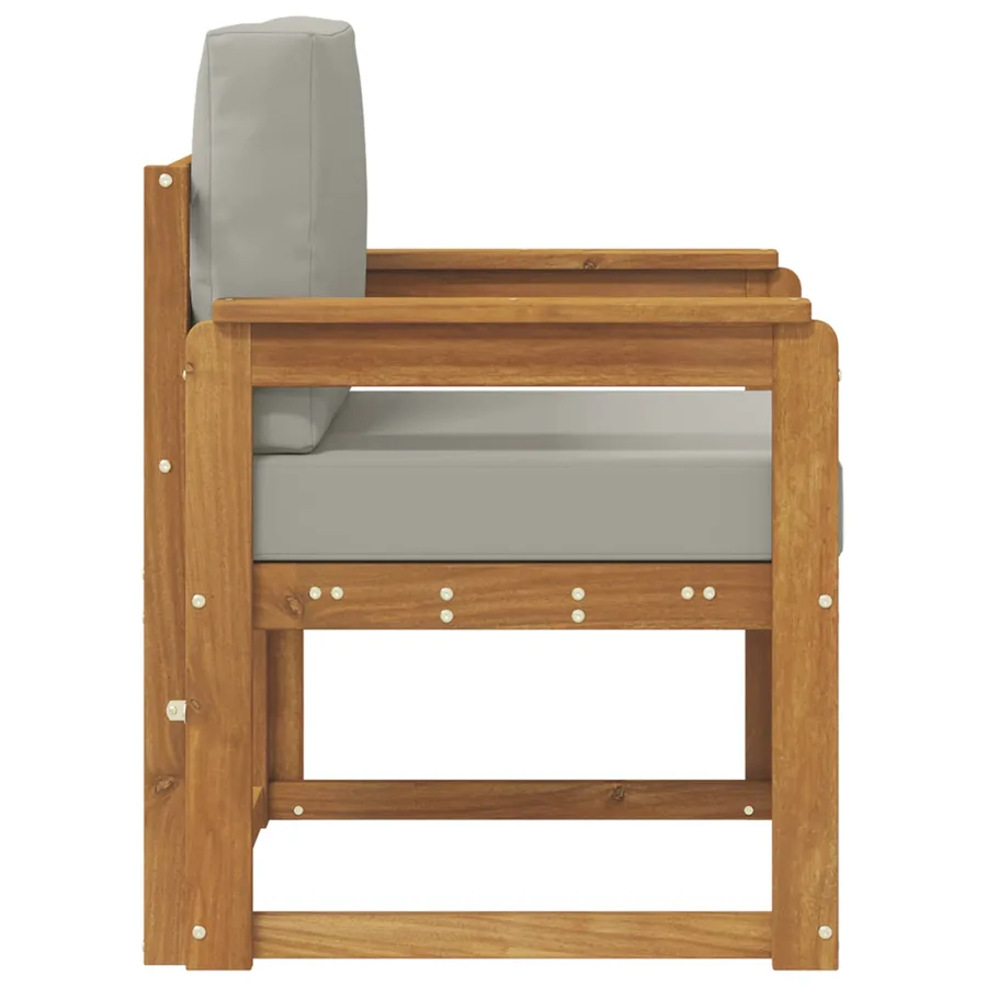 Canapé d’extérieur Bois d'acacia massif et polyester - 4