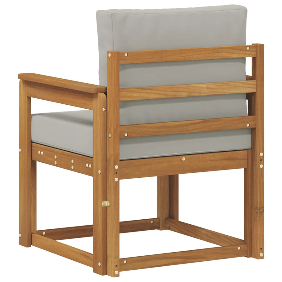 Canapé d’extérieur Bois d'acacia massif et polyester - 5