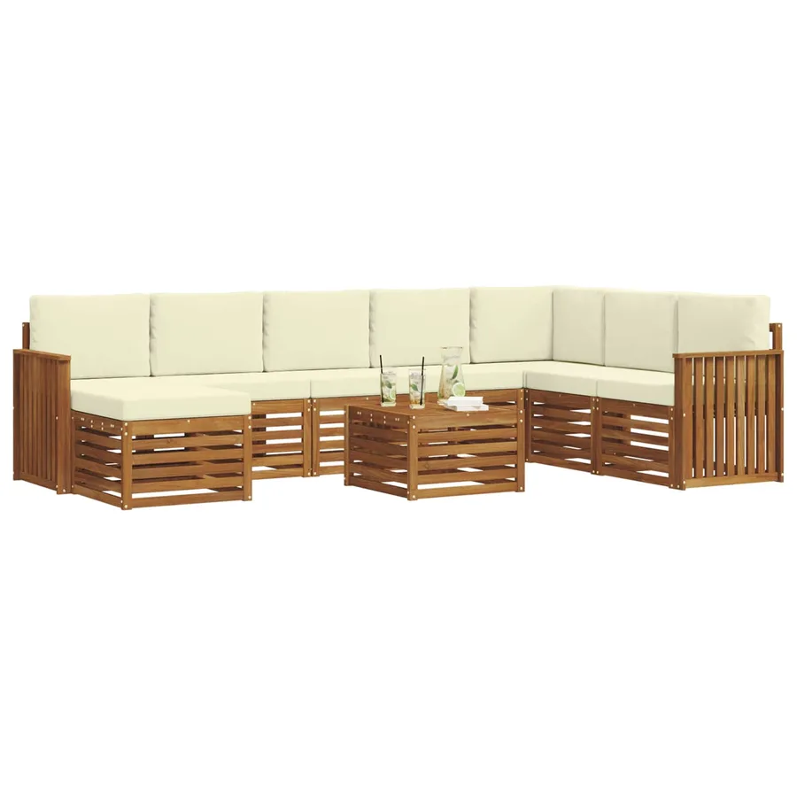 Ensemble de canapés d'extérieur 9 pcs Naturel et Crème - 3
