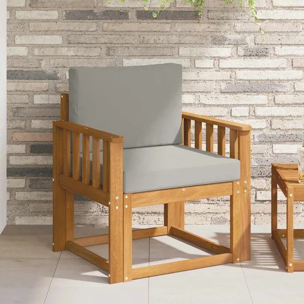 Canapé d’extérieur Bois d'acacia massif et polyester