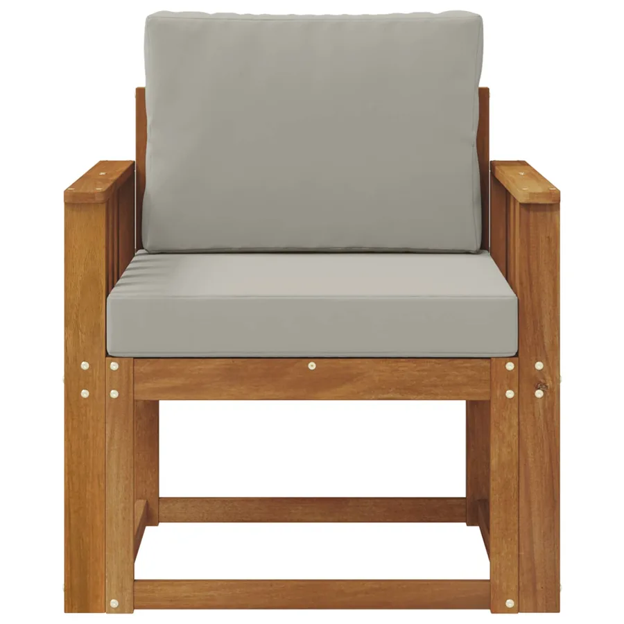 Canapé d’extérieur Bois d'acacia massif et polyester - 3