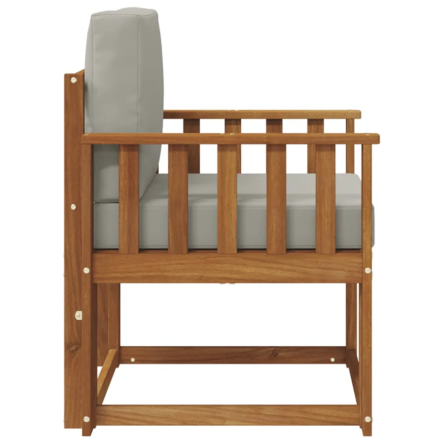 Canapé d’extérieur Bois d'acacia massif et polyester - 4