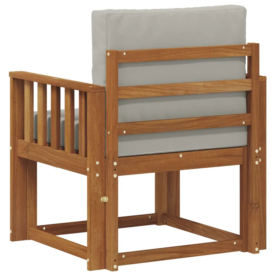 Canapé d’extérieur Bois d'acacia massif et polyester - 5