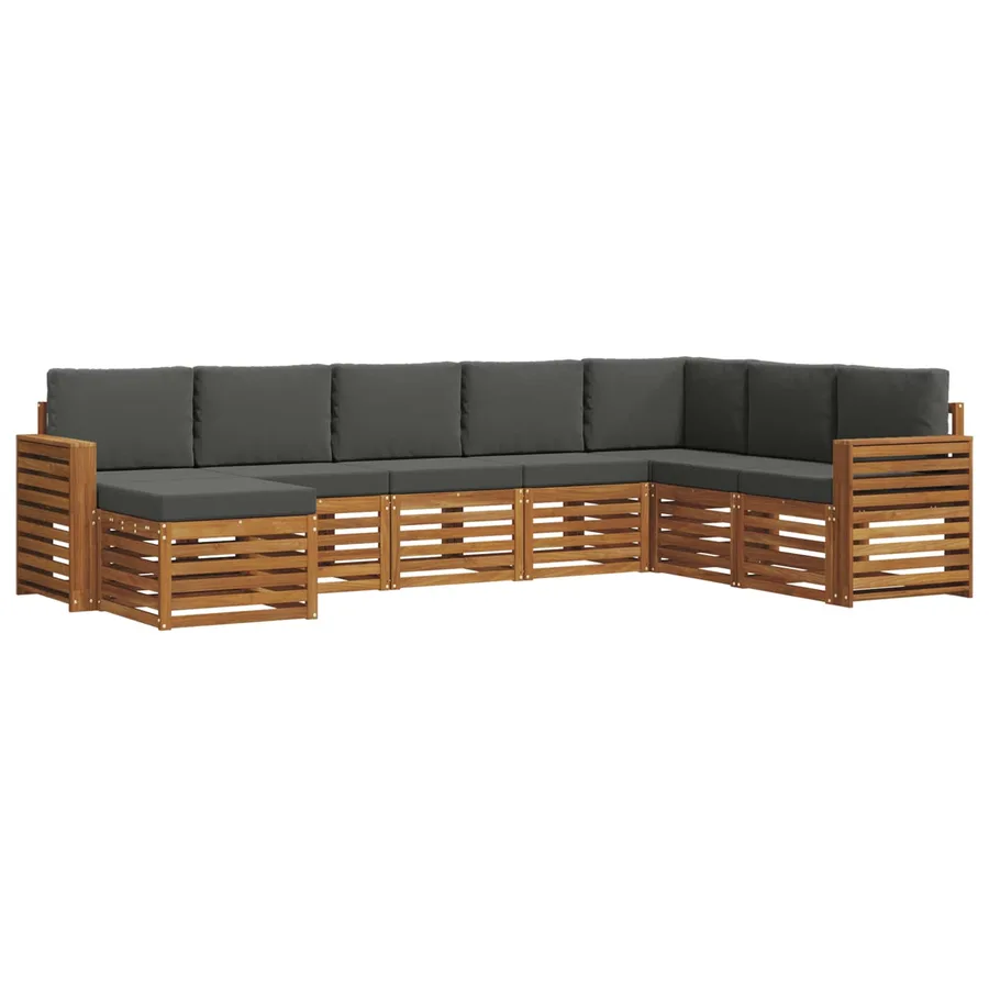 Ensemble de canapés d'extérieur 8 pcs Naturel et Anthracite - 2