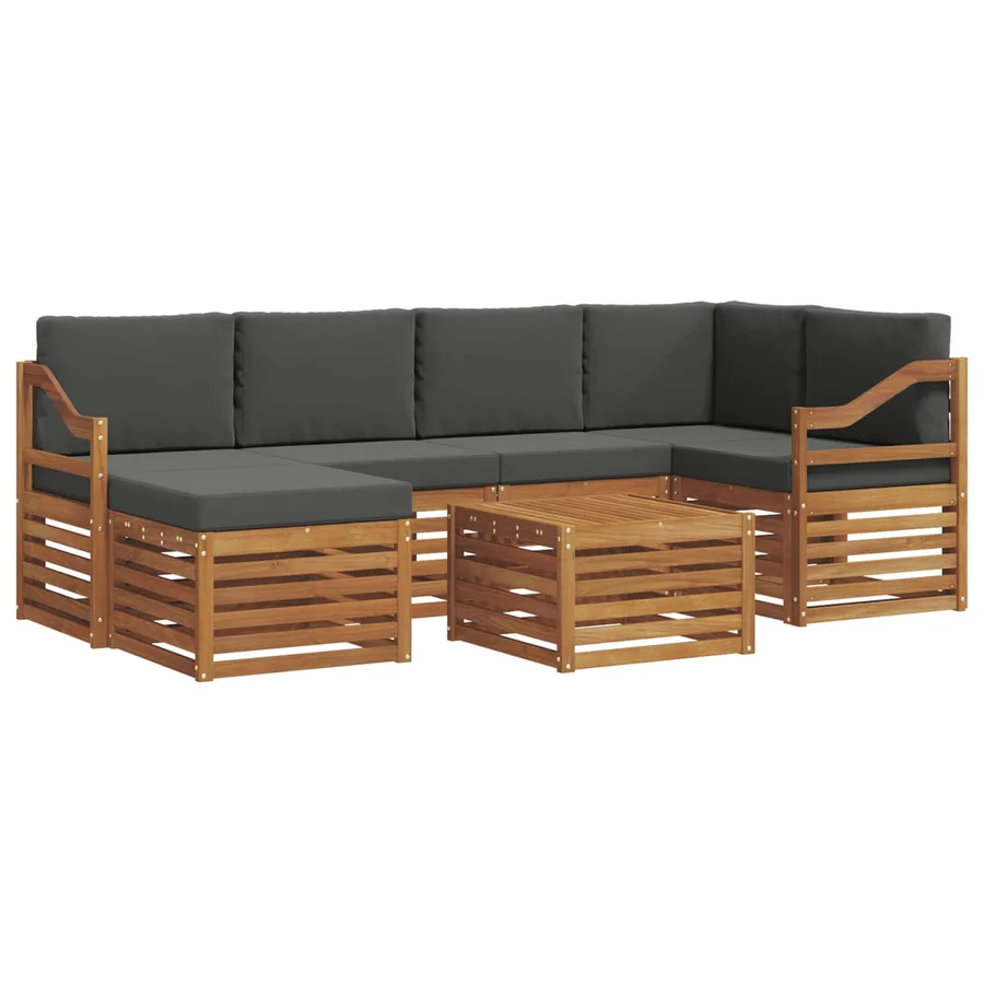 Ensemble de canapé d'angle 7 pcs Naturel et Anthracite - 2