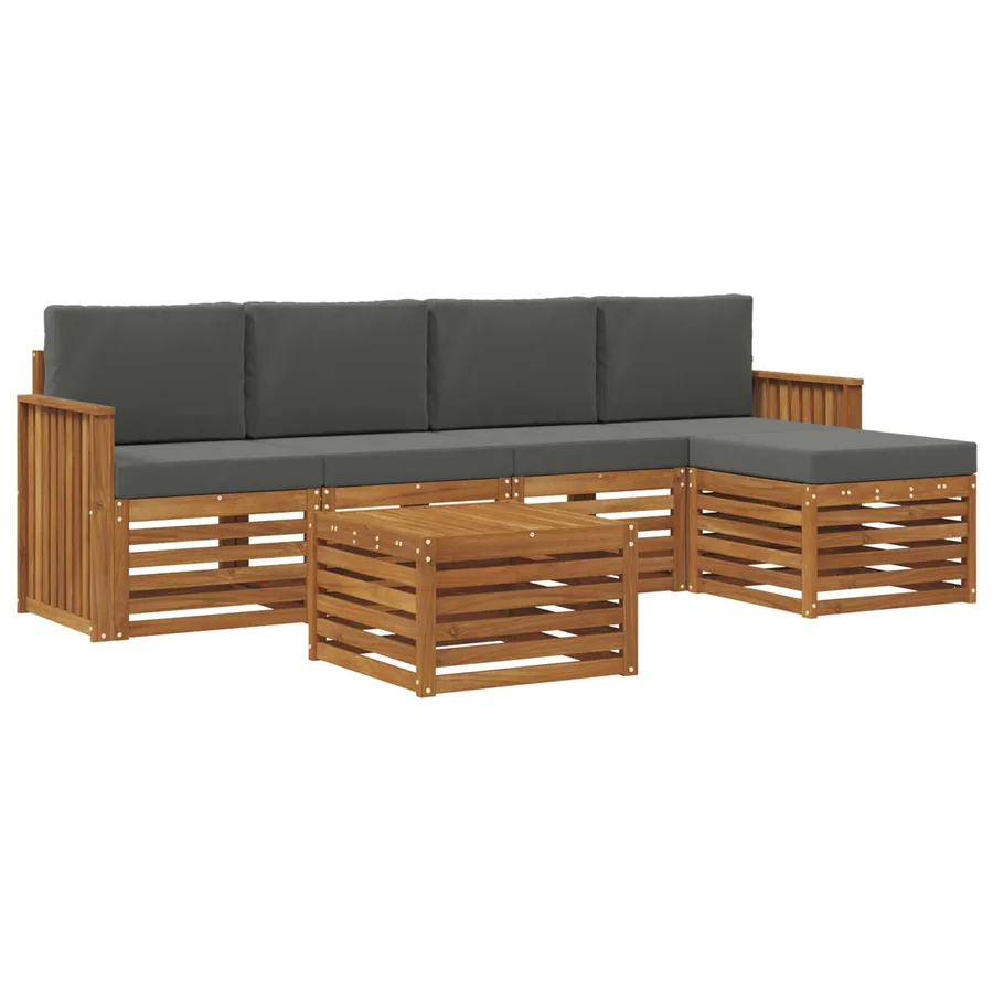 Ensemble de canapés d'extérieur 6 pcs Naturel et Anthracite - 2