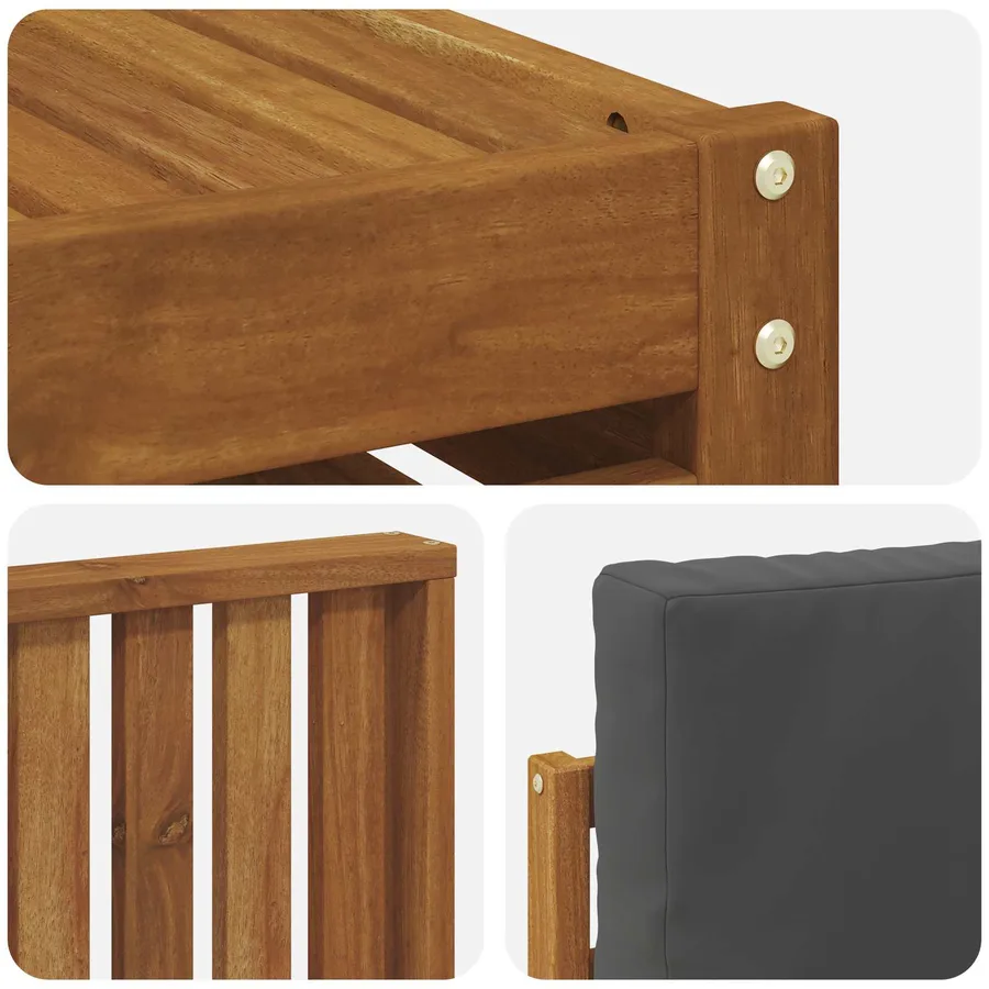 Ensemble de canapés d'extérieur 6 pcs Naturel et Anthracite - 7