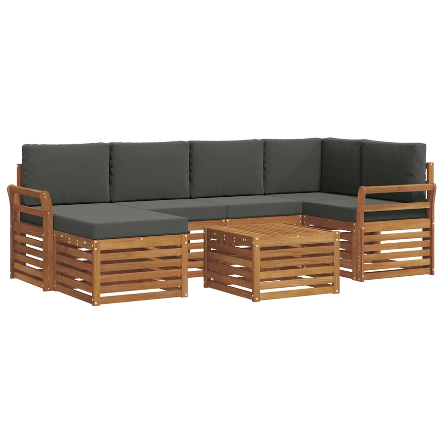 Ensemble de canapé d'angle 7 pcs Naturel et Anthracite - 2