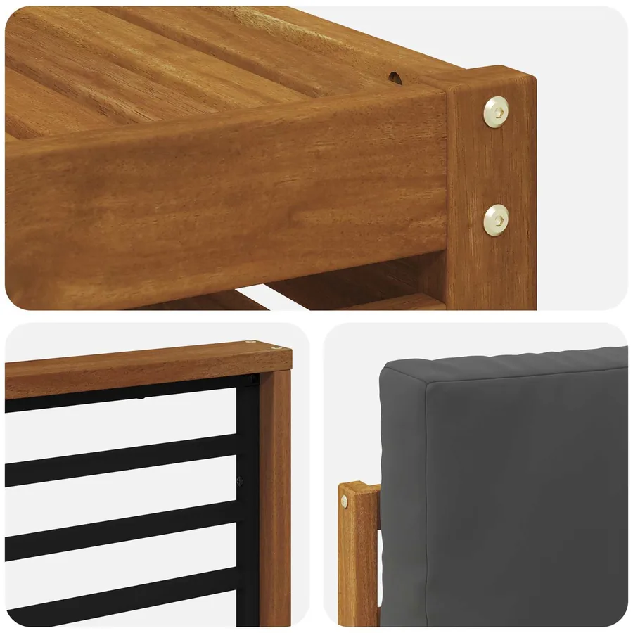 Ensemble de canapés d'extérieur 6 pcs Naturel et Anthracite - 7