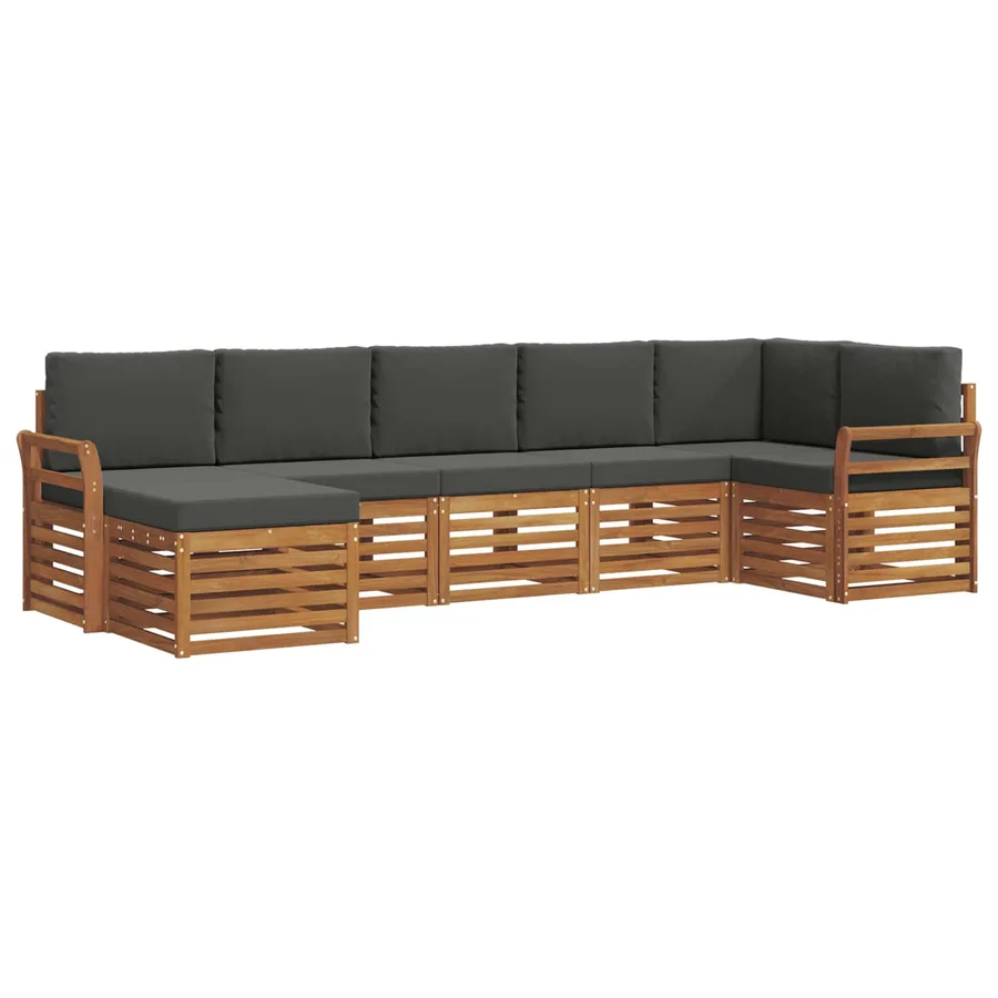 Ensemble de canapé d'angle 7 pcs Naturel et Anthracite - 2