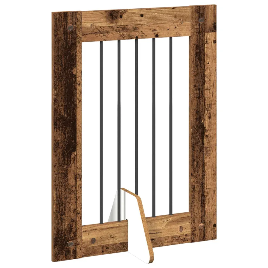 Porte de chien pliable avec supports 4 pcs Bois ancien 241 cm - 3
