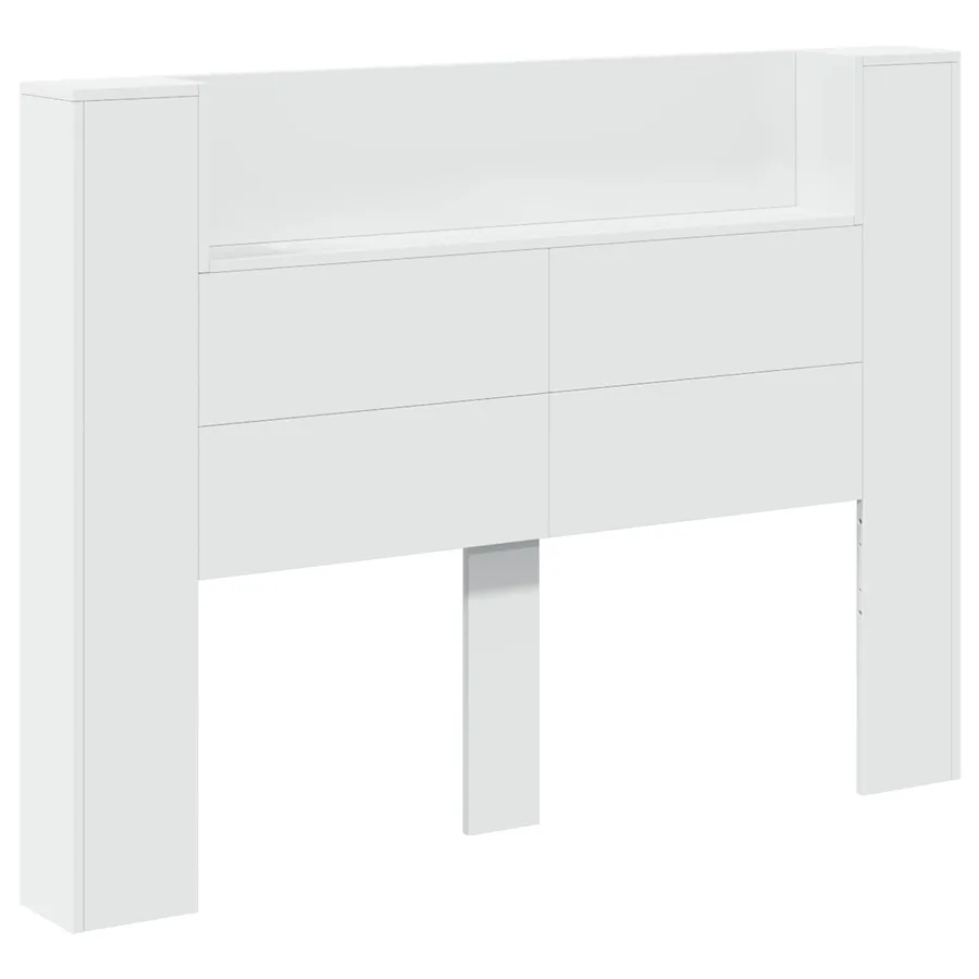 Cabinet de Tête de Lit avec LED Blanc 140 x 16,5 x 103,5 cm - 2