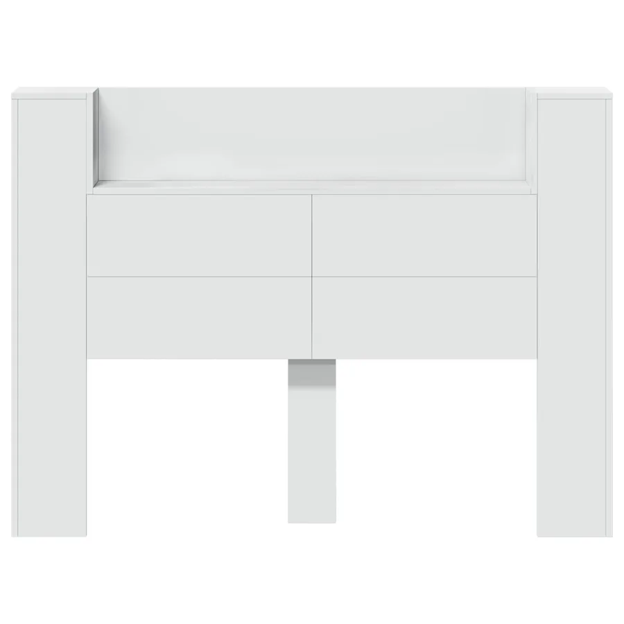 Cabinet de Tête de Lit avec LED Blanc 140 x 16,5 x 103,5 cm - 5