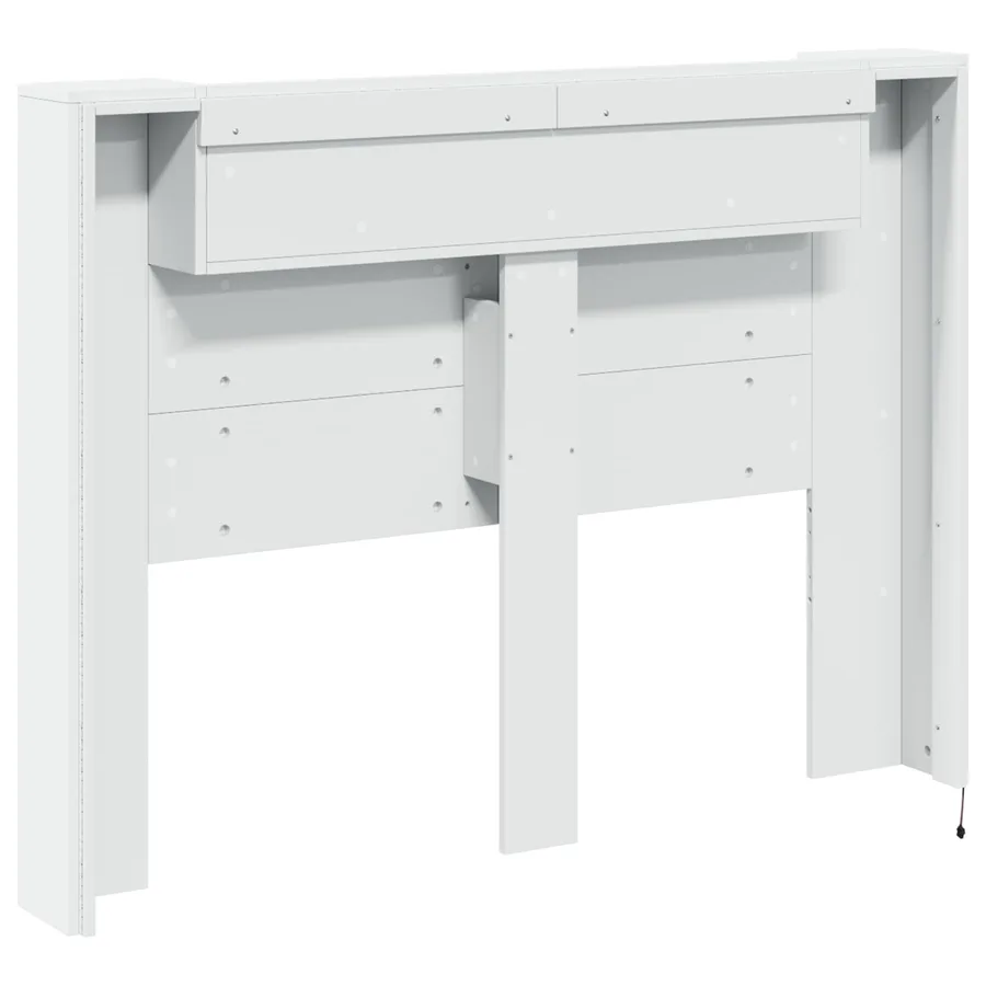 Cabinet de Tête de Lit avec LED Blanc 140 x 16,5 x 103,5 cm - 7