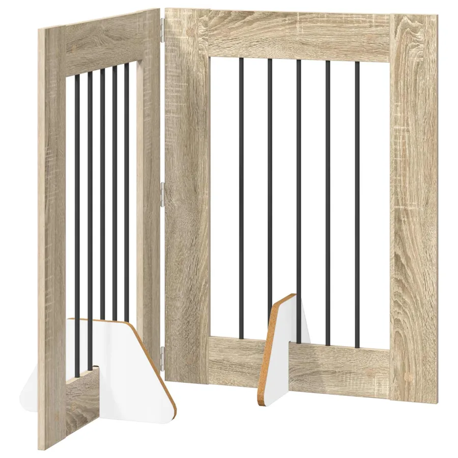 Porte de chien pliable avec supports 2 pcs Chêne Sonoma - 2