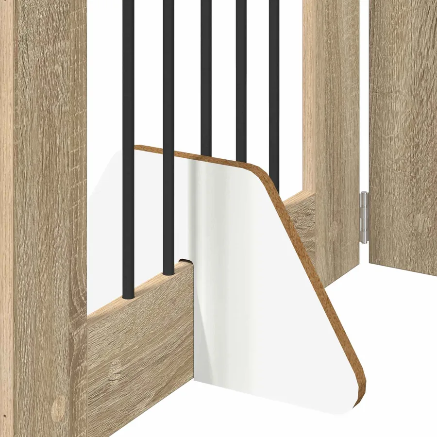 Porte de chien pliable avec supports 2 pcs Chêne Sonoma - 6