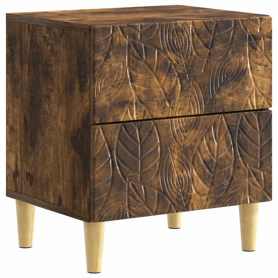 Table de chevet Chêne fumé 43 x 34,5 x 48 cm Bois d'ingénierie - 2