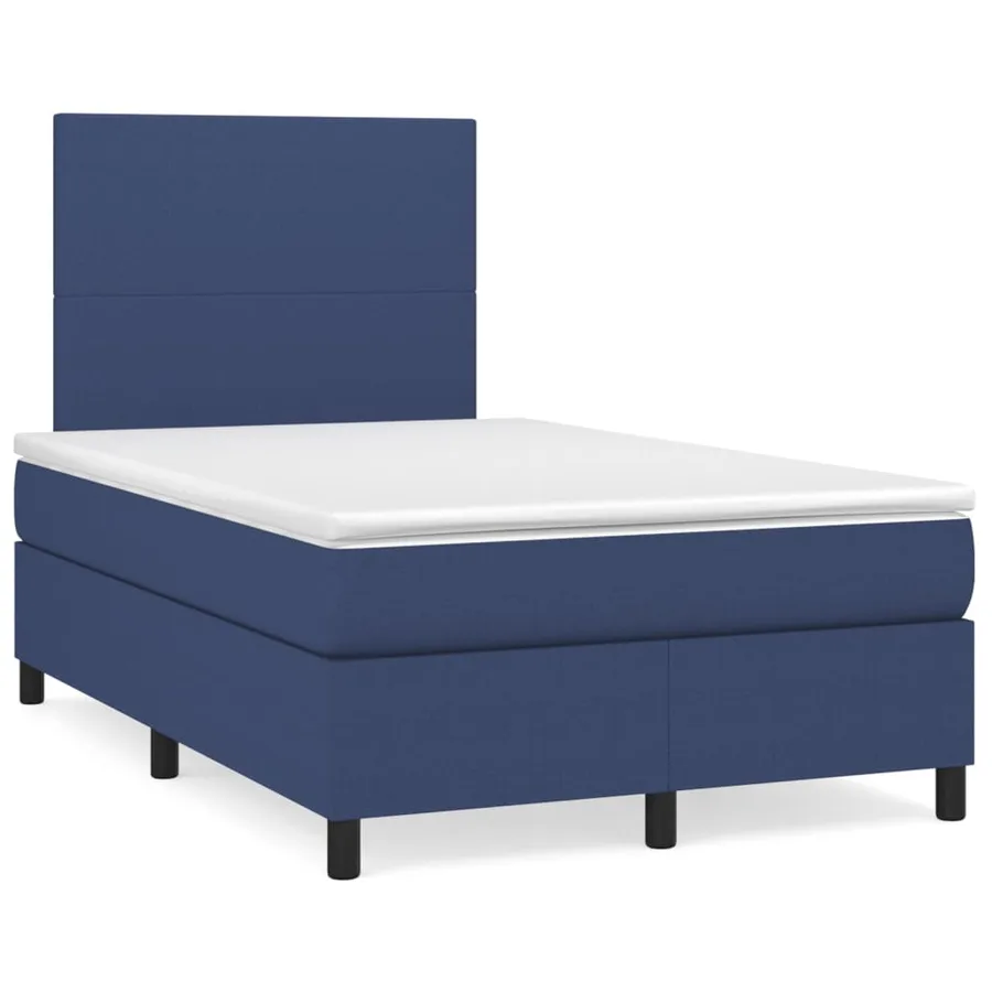 Sommier à lattes de lit avec matelas Bleu 120x200 cm Tissu - 2