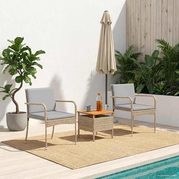 Ensemble de jardin avec coussin acier