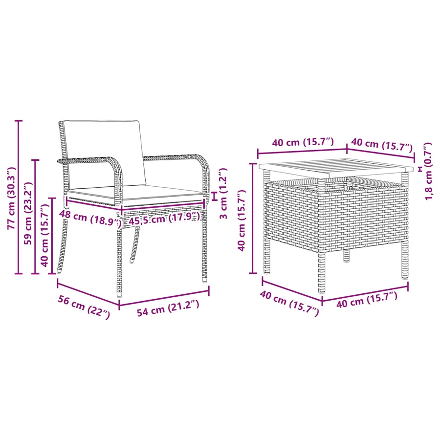 Ensemble de jardin avec coussin acier - 10