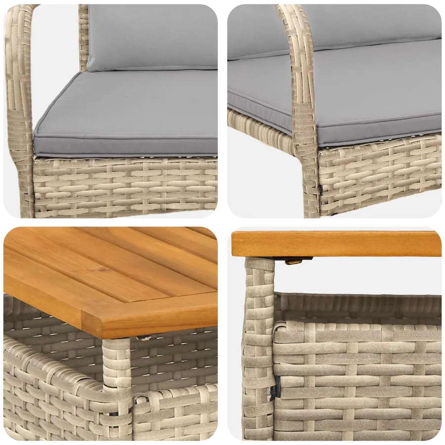 Ensemble de jardin avec coussin acier - 7