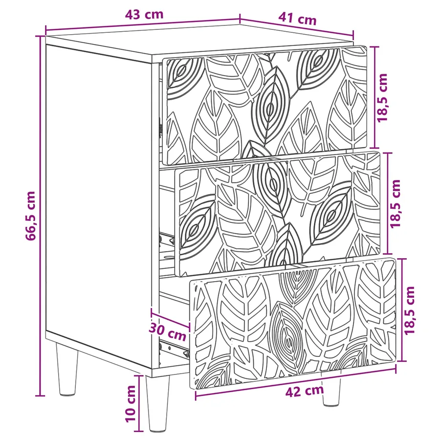 Table de chevet Sonoma gris 43 x 39,5 x 66,5 cm - 9