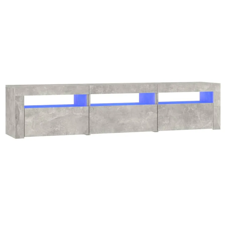 Meuble TV avec lumières LED Gris béton 180x35x40 cm - 2