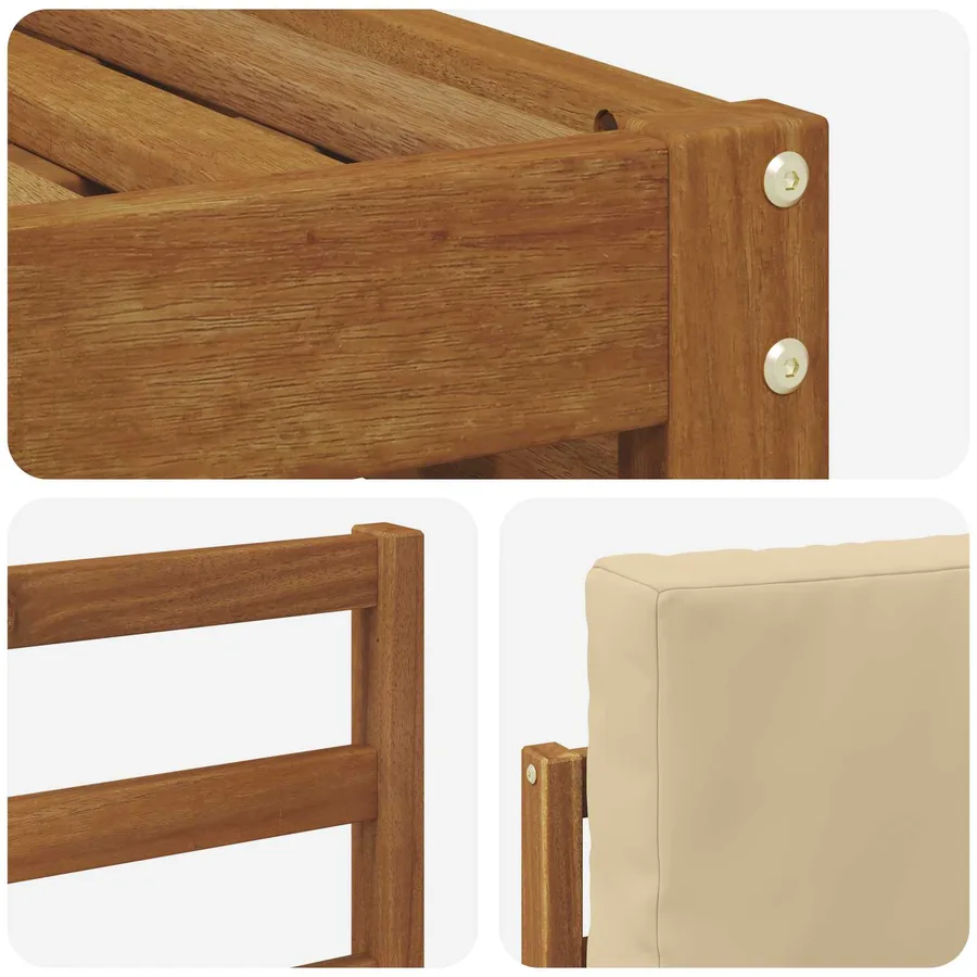 Ensemble de canapé d'angle avec coussin 7 pcs Naturel et Beige - 6
