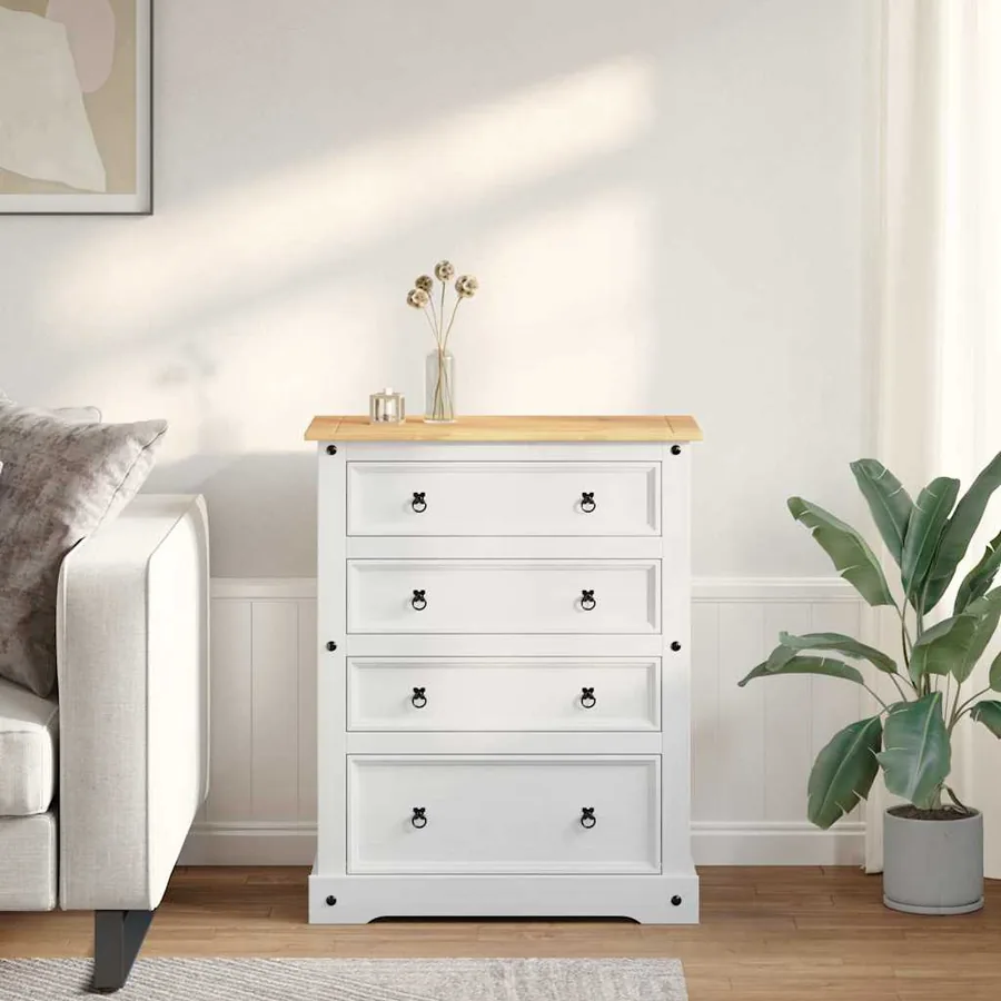 Coffres de rangement avec tiroir Corona Blanc 92 x 48 x 114 cm