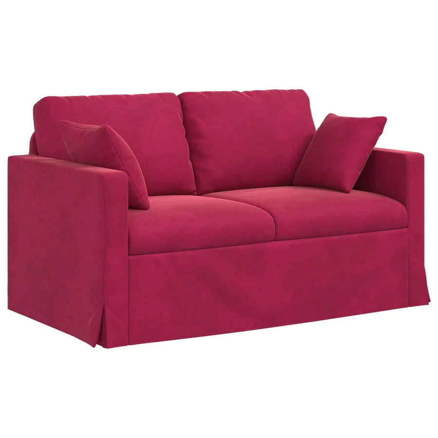 Canapé Bordeaux 138 x 78 x 80 cm Velours - 2