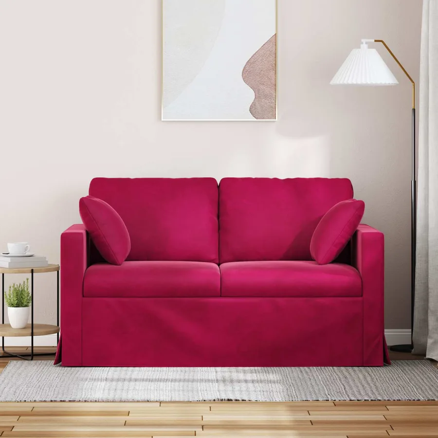 Canapé Bordeaux 138 x 78 x 80 cm Velours - 3