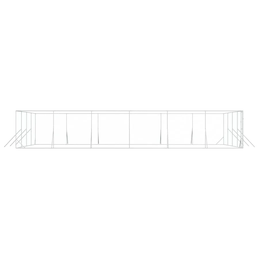 Chenil d'extérieur pour chiens argenté 8x12x2 m acier galvanisé - 6