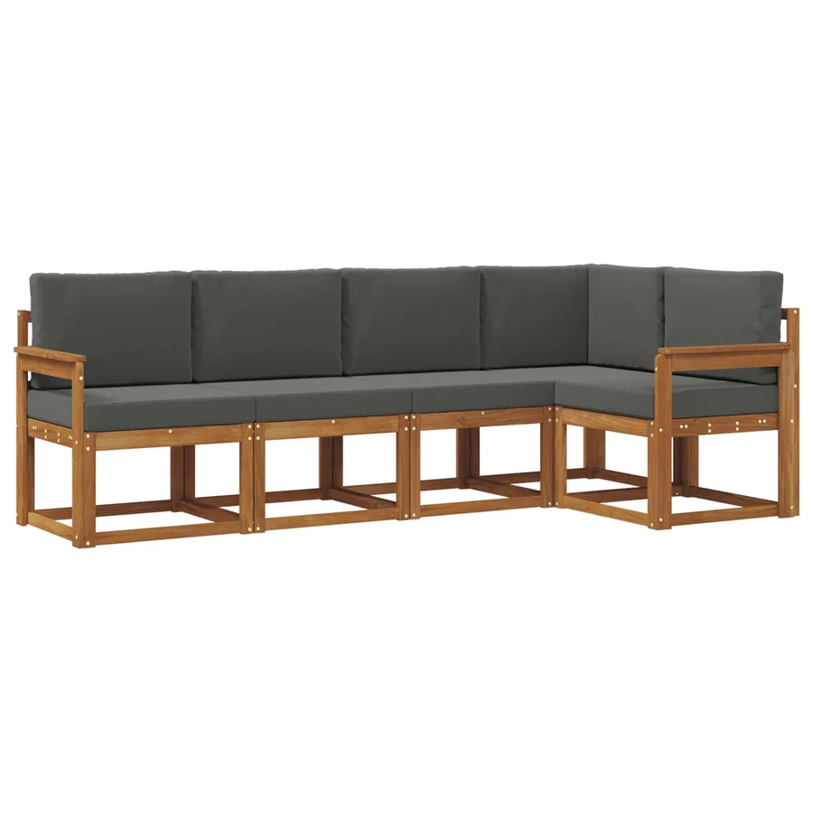 Ensemble de canapés d'extérieur 5 pcs Naturel et Anthracite - 2