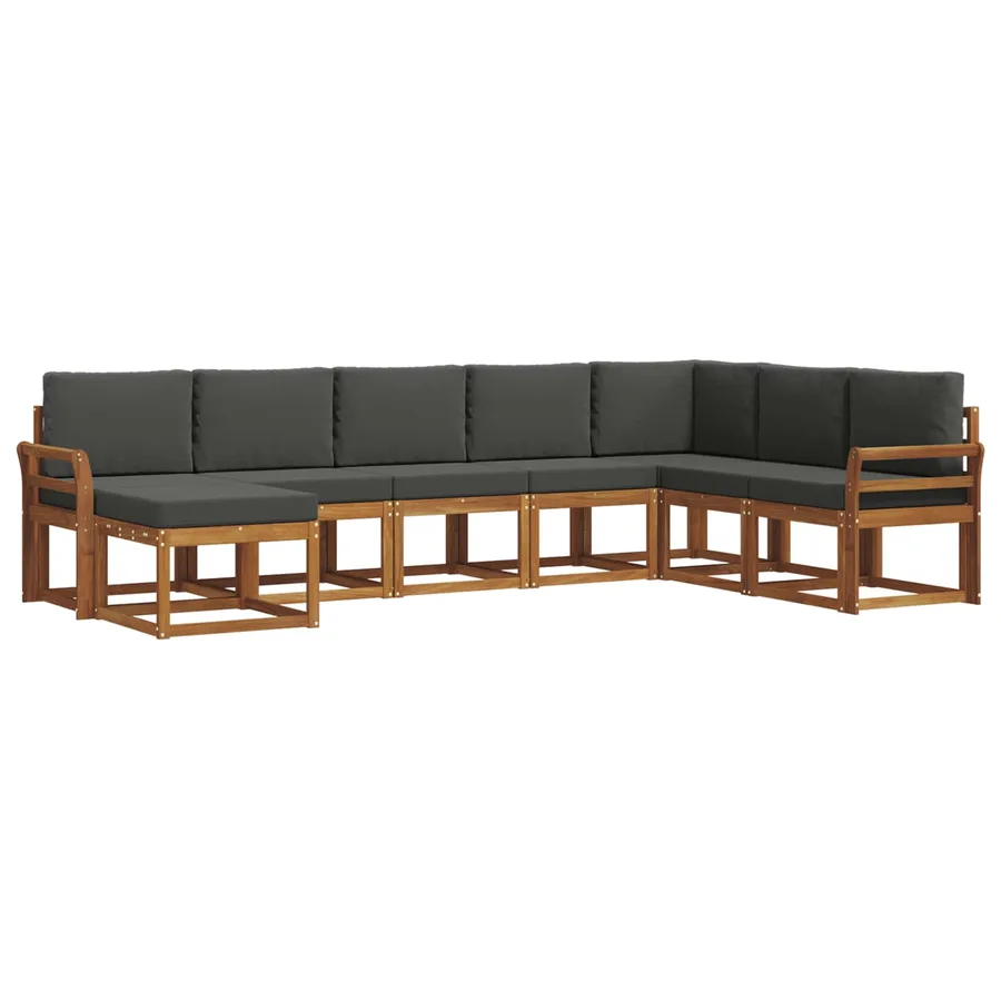 Ensemble de canapés d'extérieur 8 pcs Naturel et Anthracite - 2