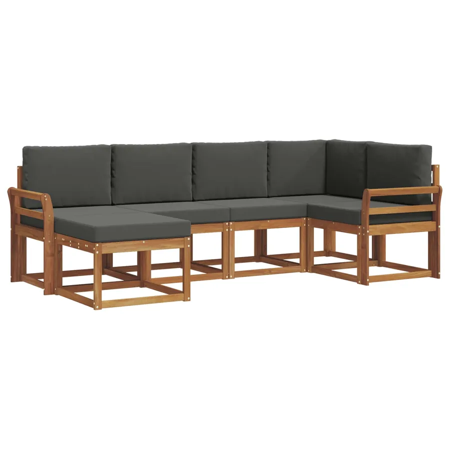 Ensemble de canapés d'extérieur 6 pcs Naturel et Anthracite - 2