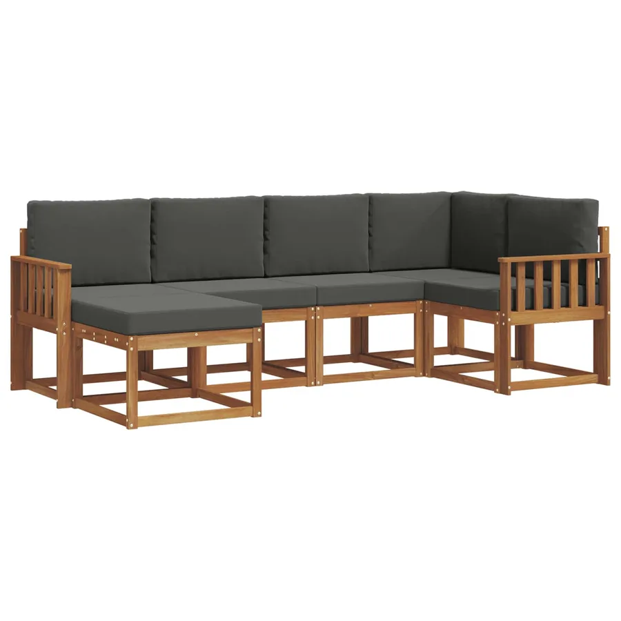 Ensemble de canapés d'extérieur 6 pcs Naturel et Anthracite - 2