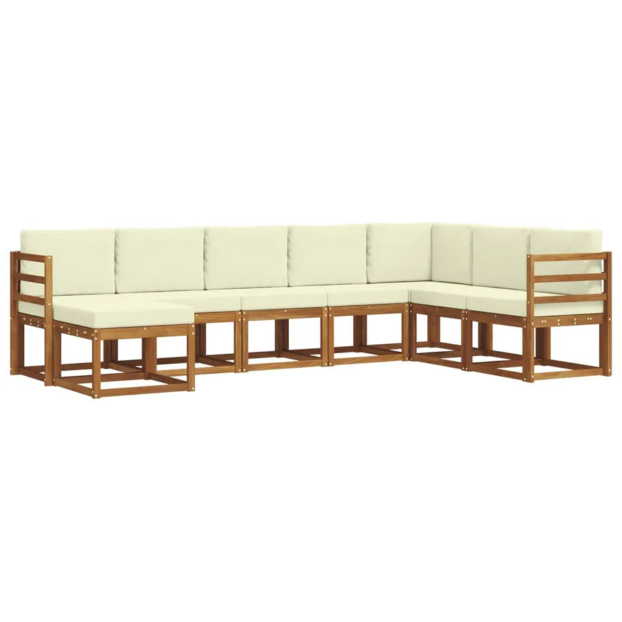 Ensemble de canapés d'extérieur 8 pcs Naturel et Crème - 2